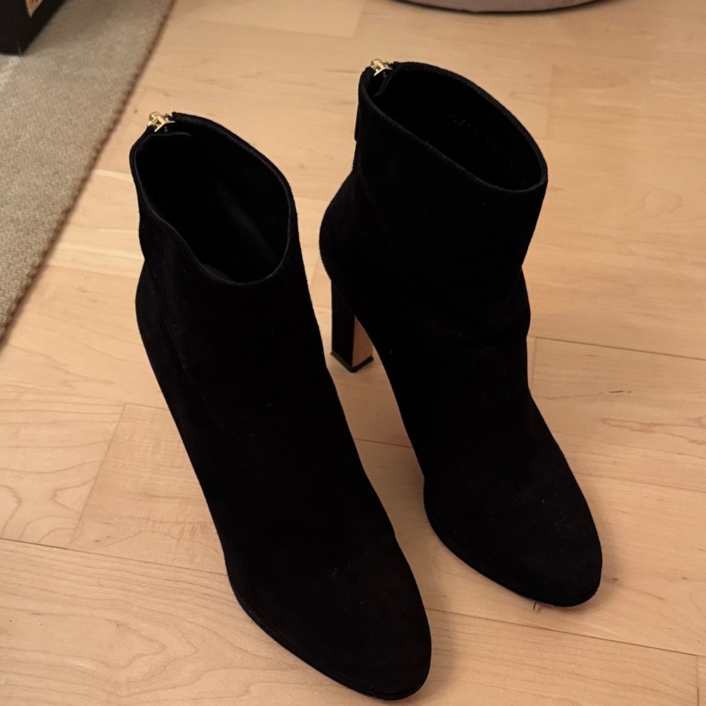 Stuart Weitzman Black Suede Ankle Boots
